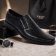 Pantofi bărbați negri din piele naturală, slip-on eleganți cu textură fină și aspect modern PB2265ELN