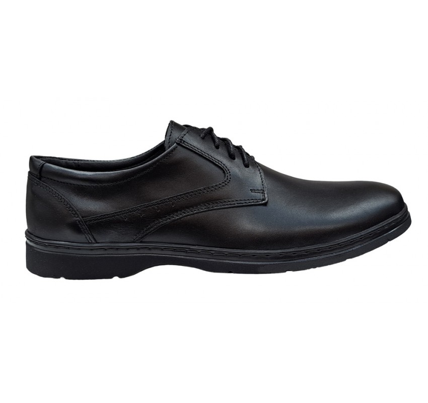 Pantofi barbati casual din piele naturala de culoare neagra PH450NS