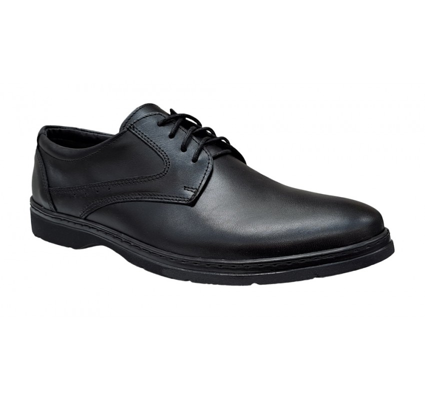 Pantofi barbati casual din piele naturala de culoare neagra PH450NS