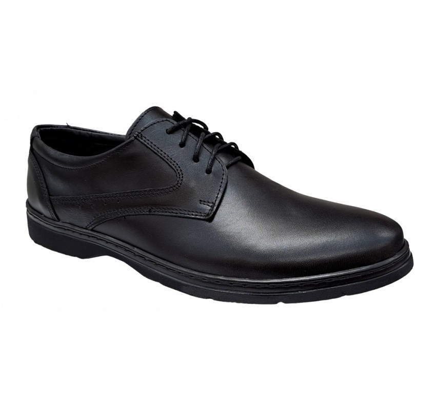 Pantofi barbati casual din piele naturala de culoare neagra PH450NS