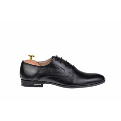 Pantofi barbati eleganti din piele naturala de culoare neagra PNOU371N