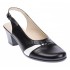Pantofi dama eleganti, piele naturala cu toc de 6cm - Model Negru, Alb, PS35LA