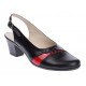 Pantofi dama decupati din piele naturala cu toc de 6cm - Model Negru Rosu PS35LR Pantofi dama decupati din piele naturala cu toc de 6cm - Model Negru Rosu PS35LR