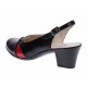Pantofi dama decupati din piele naturala cu toc de 6cm - Model Negru Rosu PS35LR Pantofi dama decupati din piele naturala cu toc de 6cm - Model Negru Rosu PS35LR