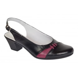 Pantofi dama eleganti din piele naturala cu toc de 6cm - Model decupat Negru, Bordo PS35NB
