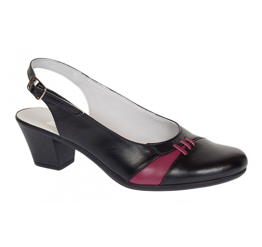 Pantofi dama eleganti din piele naturala - Model decupat Negru, Bordo PS35NB Pantofi dama eleganti din piele naturala - Model decupat Negru, Bordo PS35NB