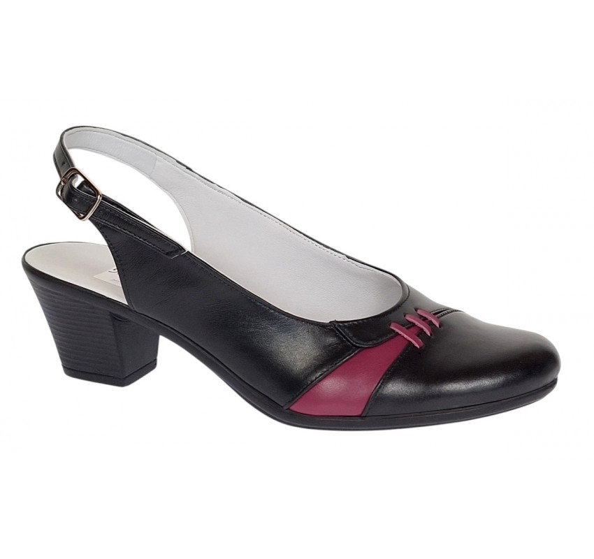 Pantofi dama eleganti din piele naturala - Model decupat Negru, Bordo PS35NB Pantofi dama eleganti din piele naturala - Model decupat Negru, Bordo PS35NB