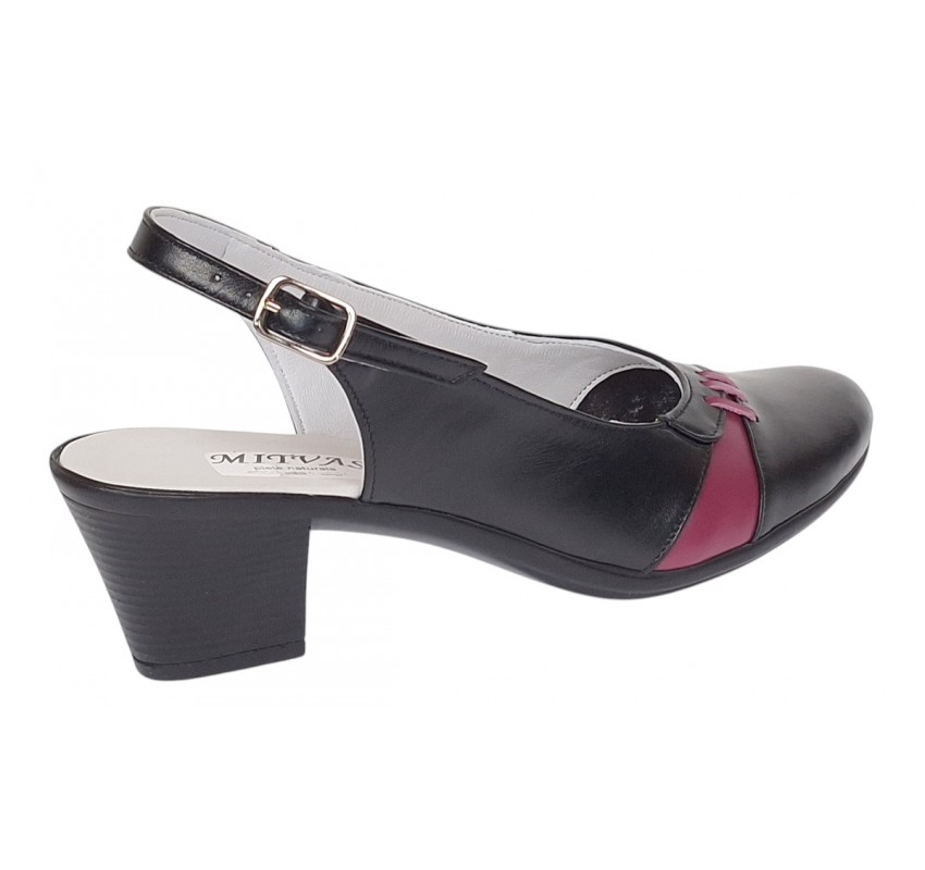 Pantofi dama eleganti din piele naturala - Model decupat Negru, Bordo PS35NB Pantofi dama eleganti din piele naturala - Model decupat Negru, Bordo PS35NB