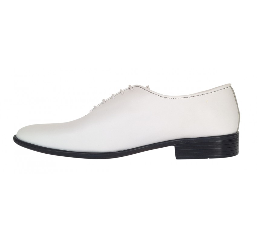 Oferta Pantofi barbati albi eleganti din piele naturala R51TSA - Marimea 41
