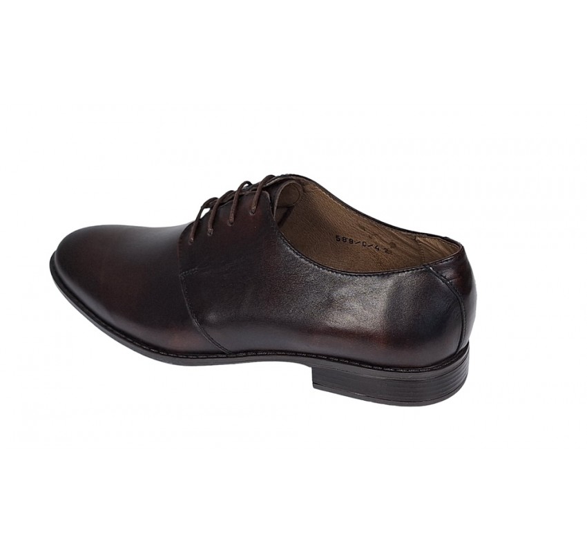 Marimea 43 - Pantofi barbati eleganti din piele naturala Maro R588ML