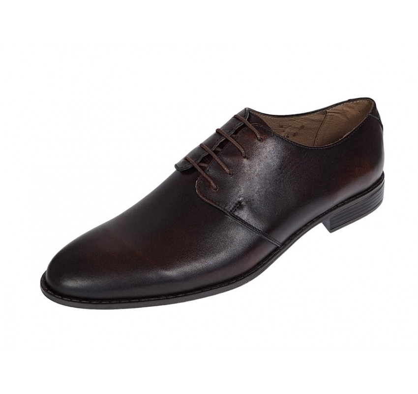 Marimea 43 - Pantofi barbati eleganti din piele naturala Maro R588ML