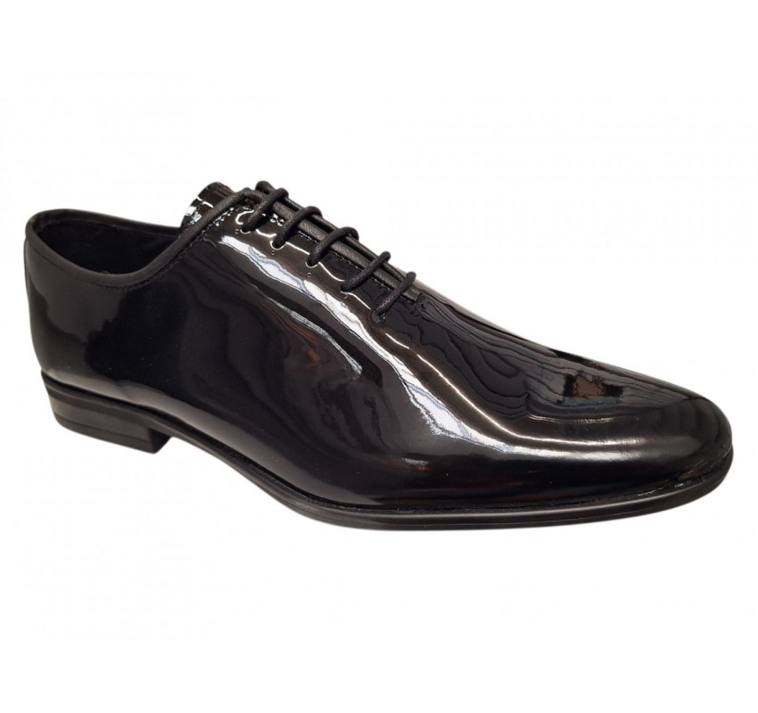 Marimea 41 Pantofi barbati eleganti din piele naturala de culoare negru lac Donatto RED41N