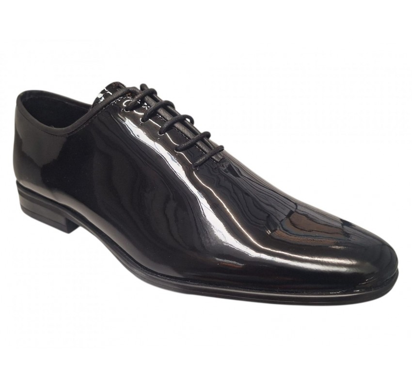 Marimea 41 Pantofi barbati eleganti din piele naturala de culoare negru lac Donatto RED41N