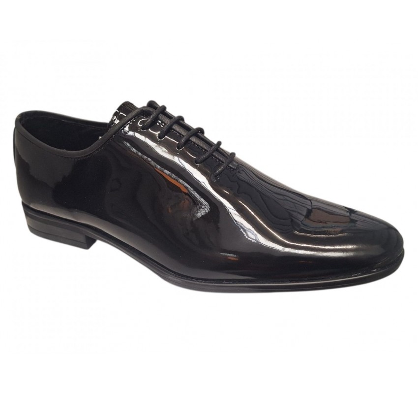 Marimea 41 Pantofi barbati eleganti din piele naturala de culoare negru lac Donatto RED41N
