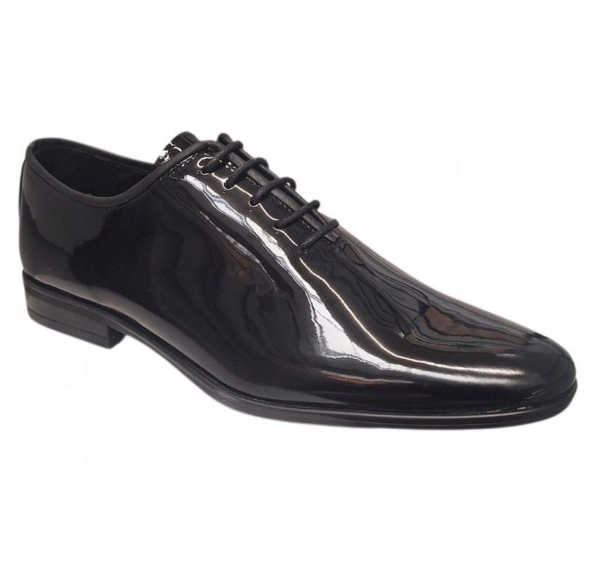 Marimea 41 Pantofi barbati eleganti din piele naturala de culoare negru lac Donatto RED41N