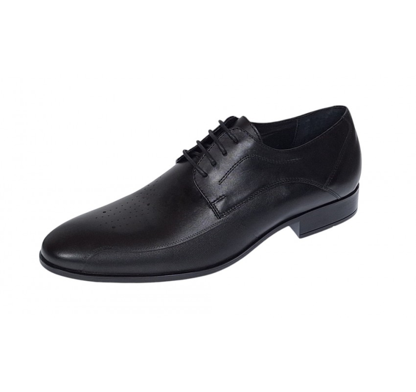 Marimea 42 Pantofi barbati eleganti negri din piele naturala RSIR015N