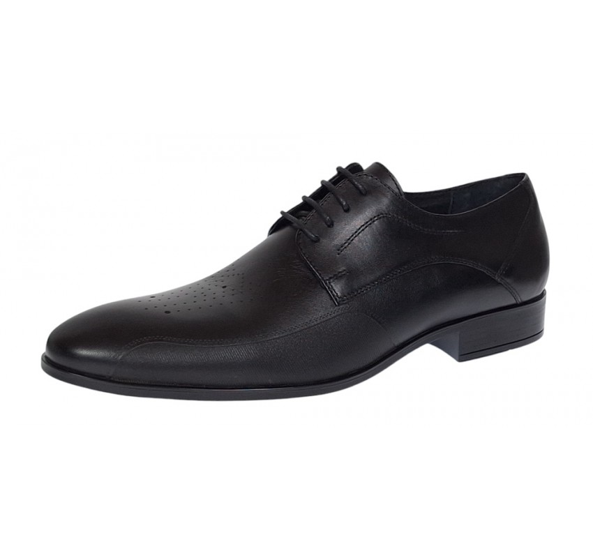 Marimea 42 Pantofi barbati eleganti negri din piele naturala RSIR015N