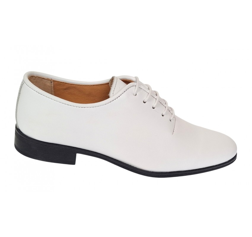Reducere Marimea 41 Pantofi barbati eleganti din piele naturala Albi RGKR51TSA