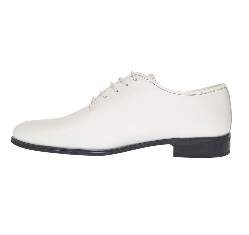 Reducere Marimea 41 Pantofi barbati eleganti din piele naturala Albi RGKR51TSA