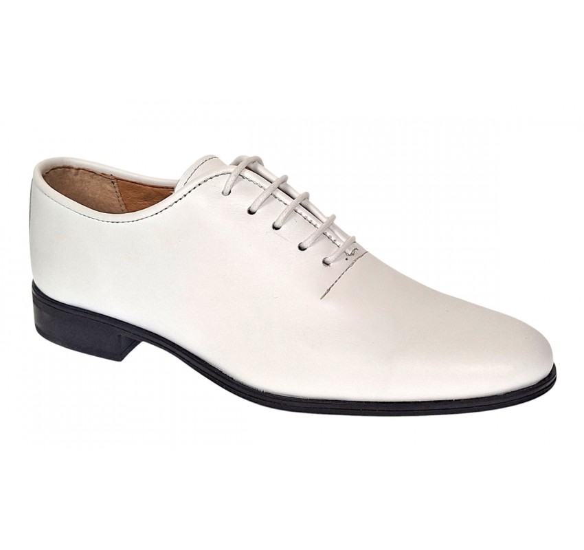 Reducere Marimea 41 Pantofi barbati eleganti din piele naturala Albi RGKR51TSA
