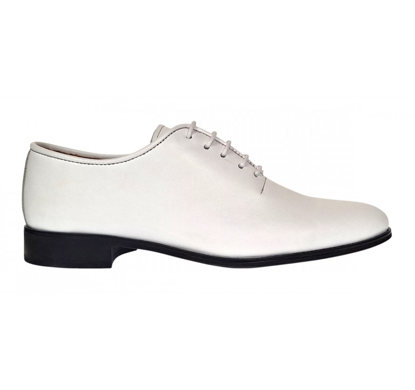 Reducere Marimea 41 Pantofi barbati eleganti din piele naturala Albi RGKR51TSA