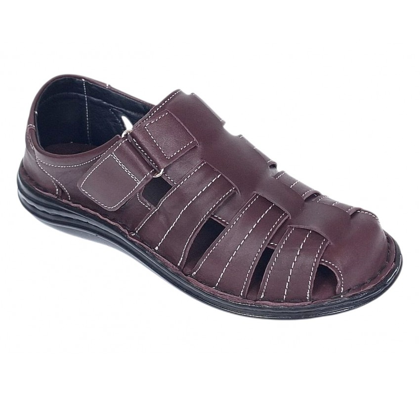 Sandale barbati casual din piele naturala Bordeaux RGKR73VIS