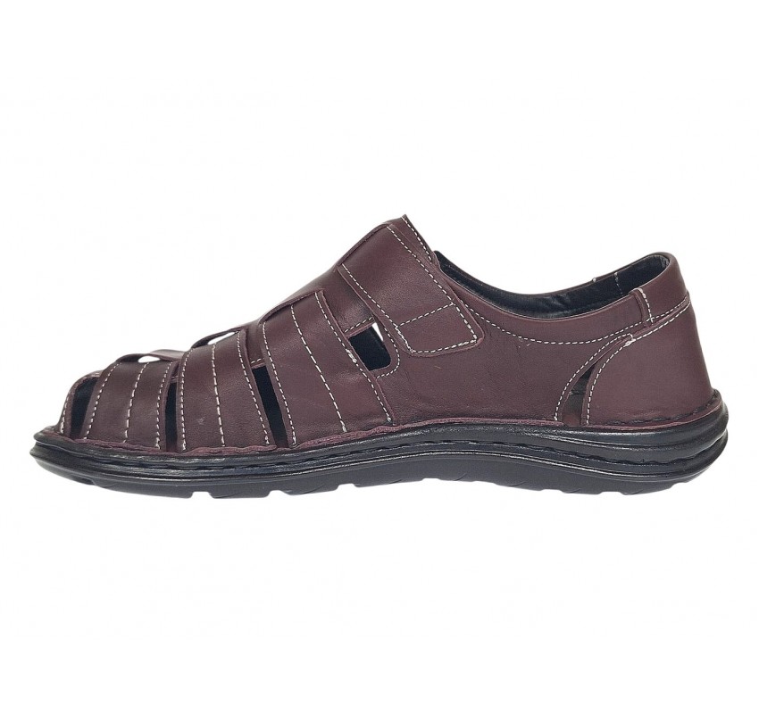 Sandale barbati casual din piele naturala Bordeaux RGKR73VIS