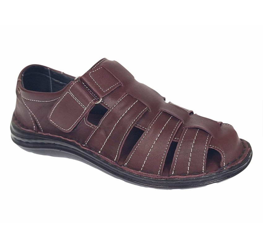 Sandale barbati casual din piele naturala Bordeaux RGKR73VIS