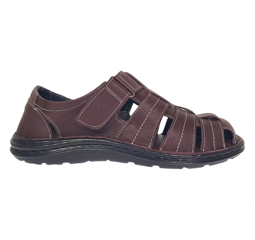 Sandale barbati casual din piele naturala Bordeaux RGKR73VIS