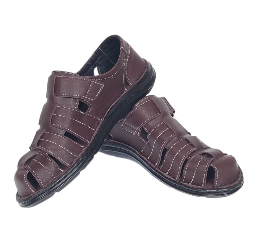Sandale barbati casual din piele naturala Bordeaux RGKR73VIS