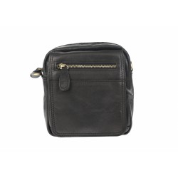 Borseta de umar barbati din piele naturala neagra - RJ093N