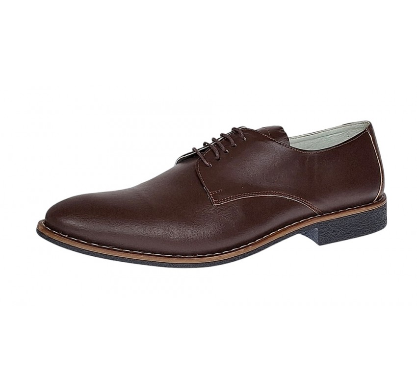 Marimea 42 Pantofi barbati, casual din piele naturala maro RNIC184MBOX