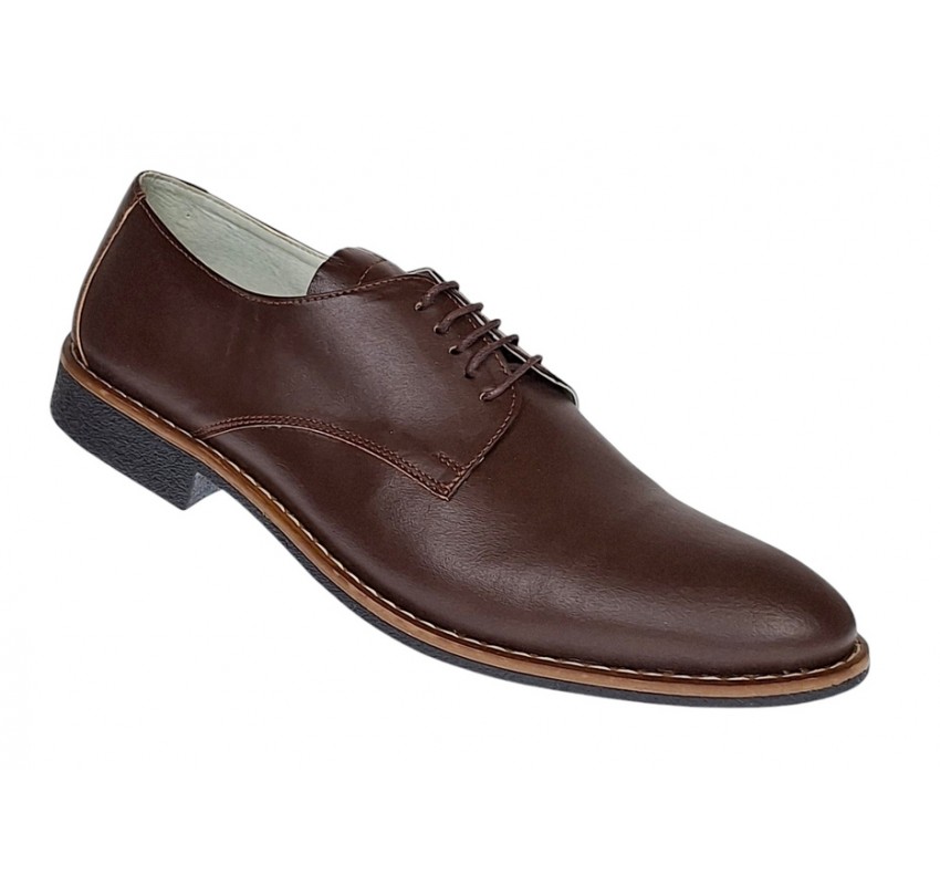 Marimea 42 Pantofi barbati, casual din piele naturala maro RNIC184MBOX