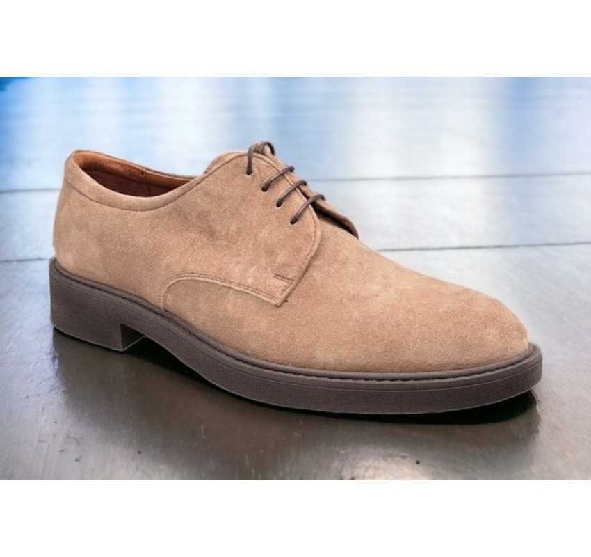 Pantofi barbati casual din piele naturala intoarsa Bej ALEXANDER 23