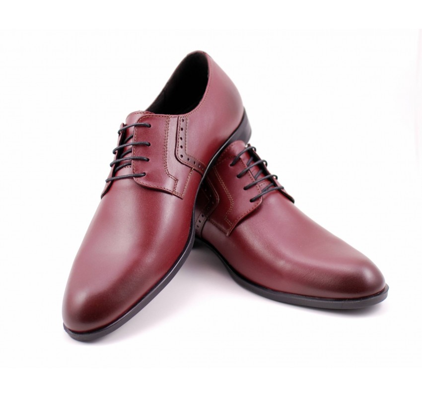 OFERTA MARIMEA 41   -  Pantofi barbati eleganti din piele naturala, visiniu - Model ROSETYVIS