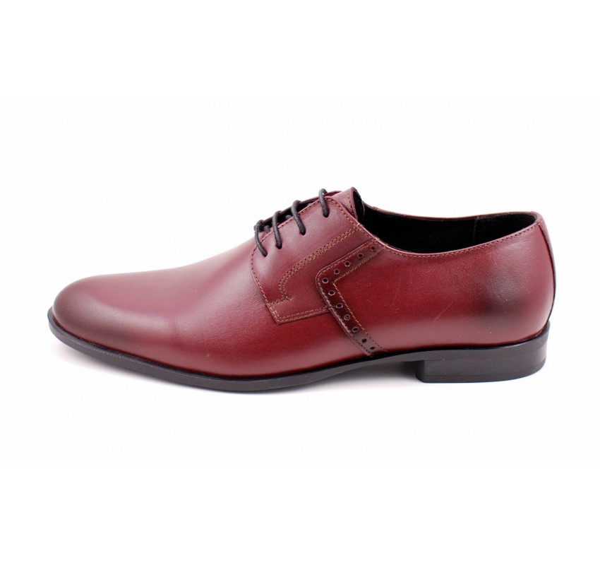 OFERTA MARIMEA 41   -  Pantofi barbati eleganti din piele naturala, visiniu - Model ROSETYVIS
