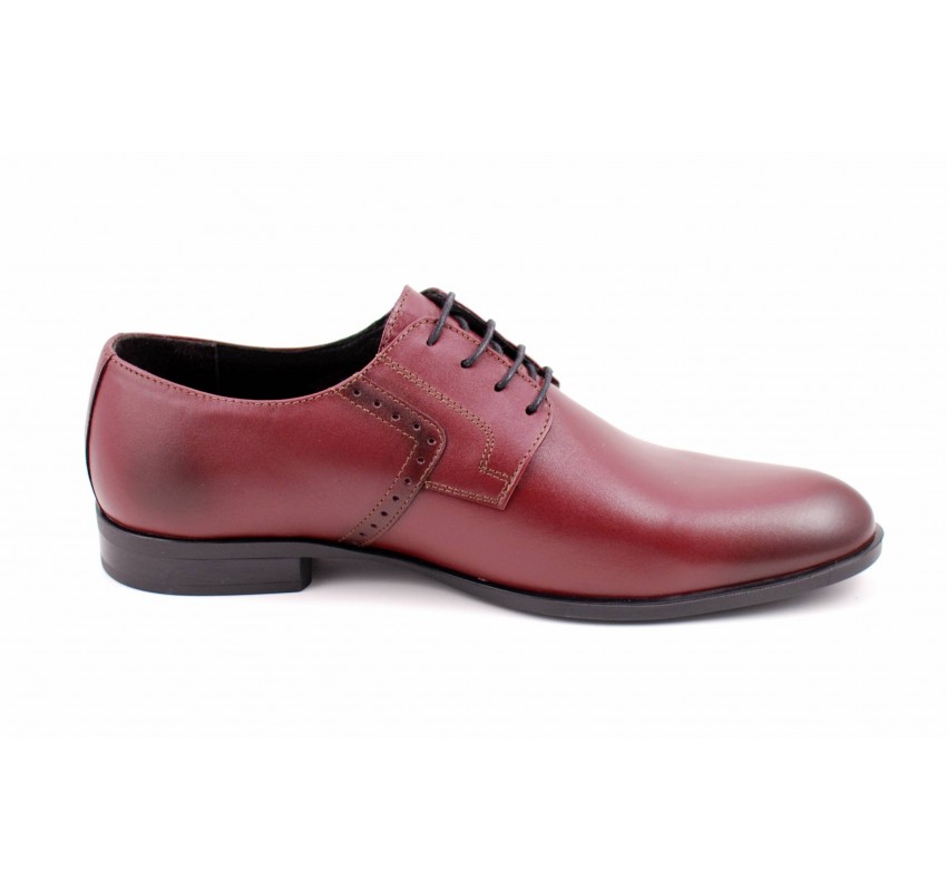 OFERTA MARIMEA 41   -  Pantofi barbati eleganti din piele naturala, visiniu - Model ROSETYVIS