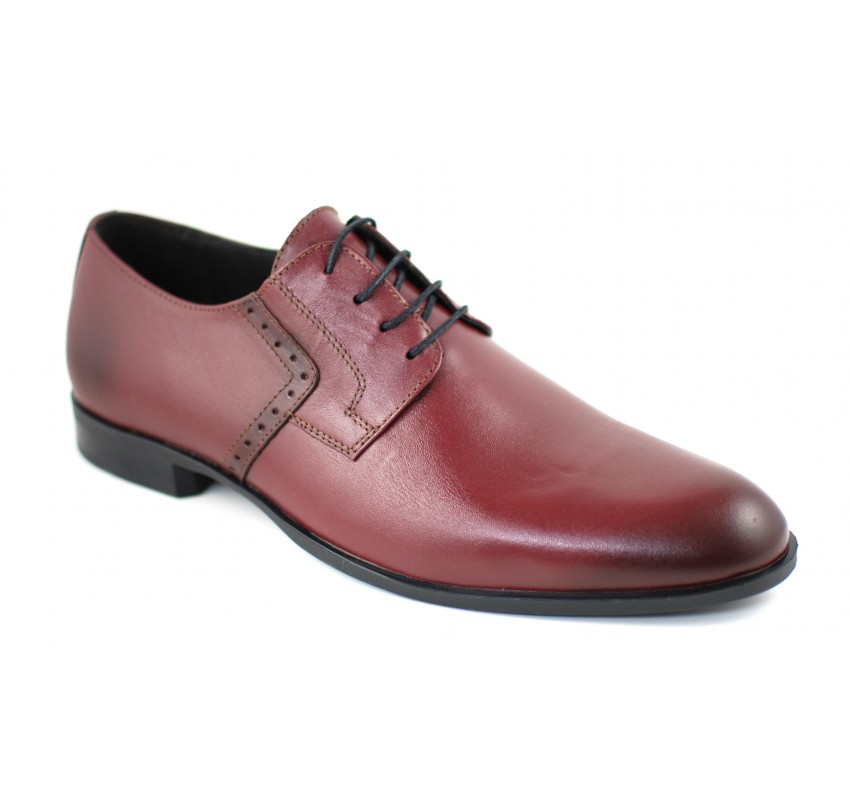 OFERTA MARIMEA 41   -  Pantofi barbati eleganti din piele naturala, visiniu - Model ROSETYVIS