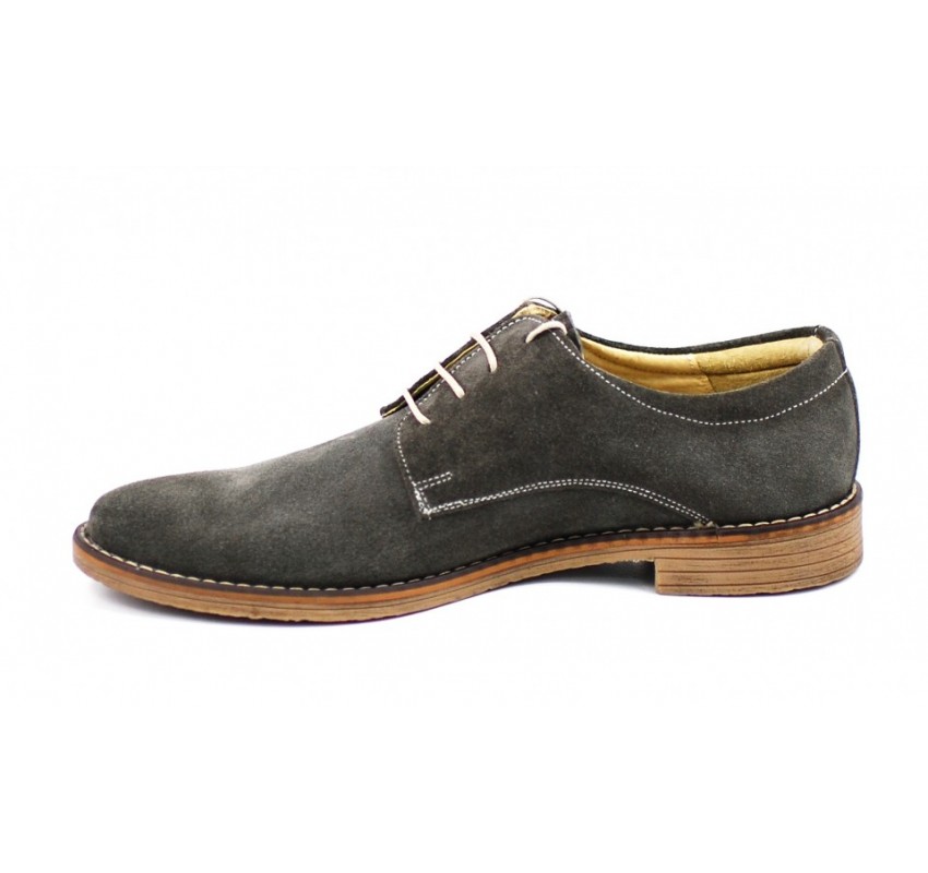 Pantofi barbati casual eleganti din piele naturala gri ROVGRI