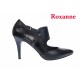 Pantofi stiletto, dama, negri, din piele naturala, toc 8cm, Roxanne, ROX70N