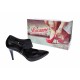 Pantofi stiletto, dama, negri, din piele naturala, toc 8cm, Roxanne, ROX70N