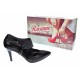 Pantofi stiletto dama din piele naturala toc 8cm - Model Roxanne Negru