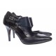 Pantofi stiletto dama din piele naturala toc 8cm - Model Roxanne Negru