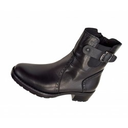 Ghete dama din piele naturala, cu fermoar, IMBLANITE, NEGRU ROXANA - ROXANAN