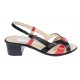 Oferta Sandale dama casual din piele naturala lac negru - rosu RS6NR