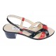 Oferta Sandale dama casual din piele naturala lac negru - rosu RS6NR