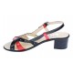 Oferta Sandale dama casual din piele naturala lac negru - rosu RS6NR