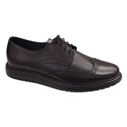 Pantofi Brogue Derby Casual-Eleganti barbati din piele naturala culoare neagra DeSuceava RSY02N