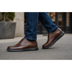 Pantofi barbati derby casual-office din piele naturala, Maro Cognac - DeSuceava RSY03M