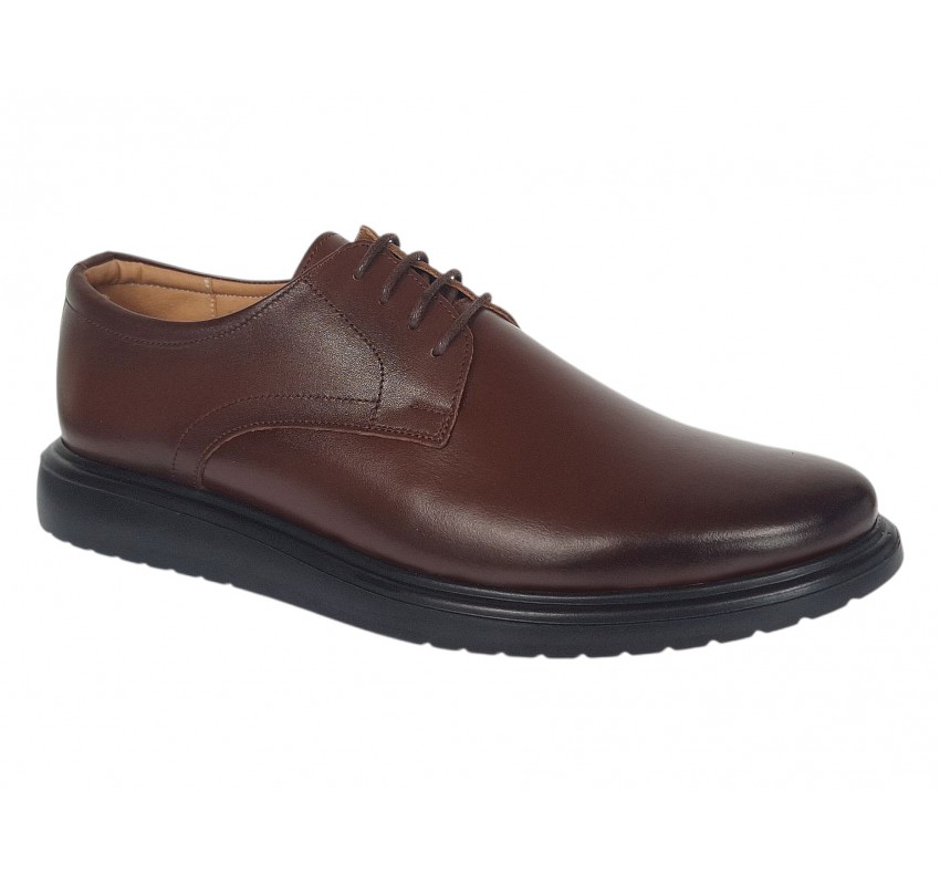 Pantofi barbati derby casual-office din piele naturala, Maro Cognac - DeSuceava RSY03M
